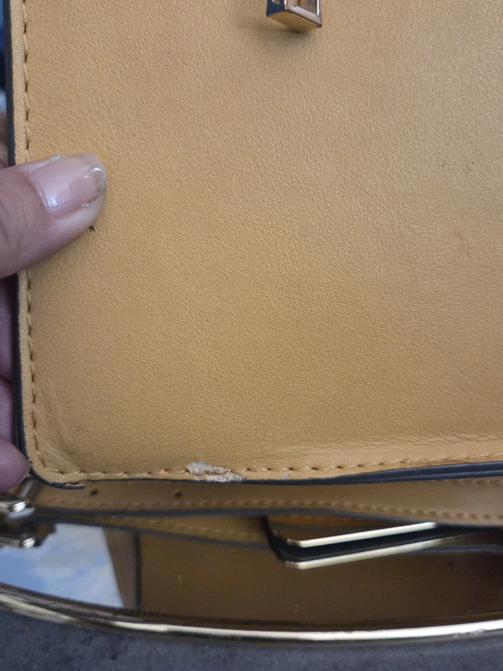 ALDO Mustard Gold Chain Structured Satchel Crossbody Shoulder Bag + Scarf